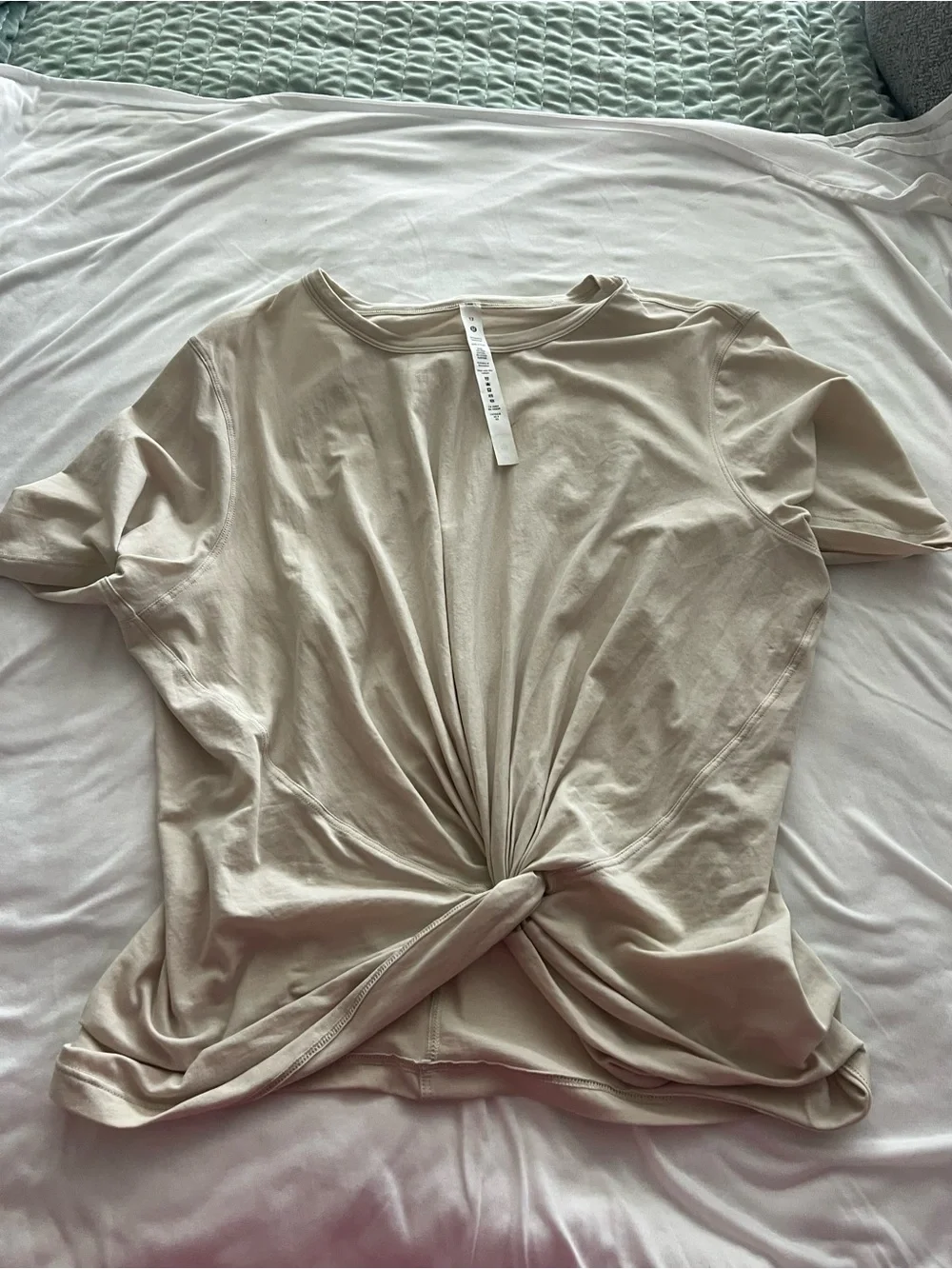 Lululemon Women’s Twist-Front Short Sleeve Top - Cream size 12